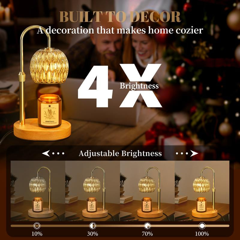 Warmembrace Candle Warmer Lamp, with Free Scented Candle and 2 Bulbs, Height Adjustable with Timer, Unique Boutique Candle Warm Lamp for Home & Bedroom Decor, Ideal Gift for Birthday/Mother'S Day, Halloween Gifts, Christmas Gifts,Anniversary Gift