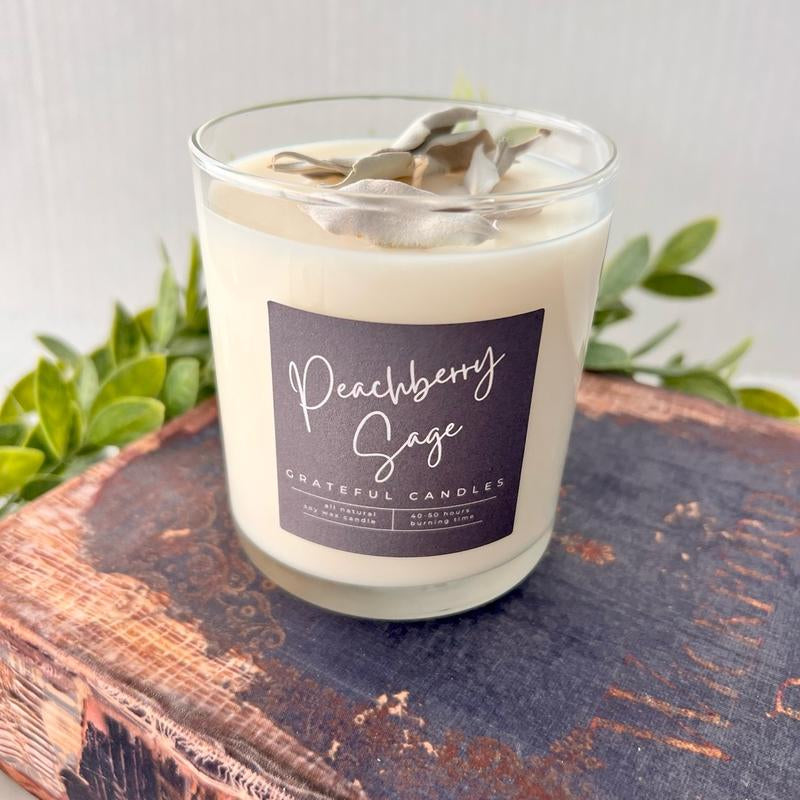 Sage Candles - Decorative with Organic Sage and Scent for Home Decoration