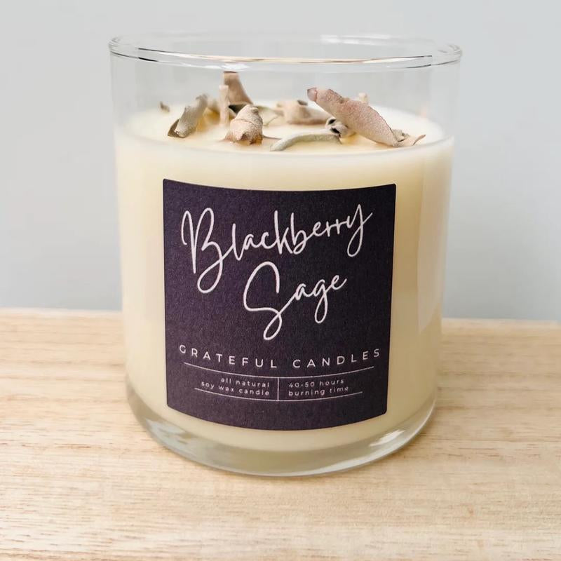 Sage Candles - Decorative with Organic Sage and Scent for Home Decoration