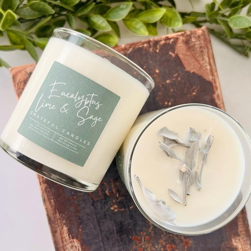 Sage Candles - Decorative with Organic Sage and Scent for Home Decoration