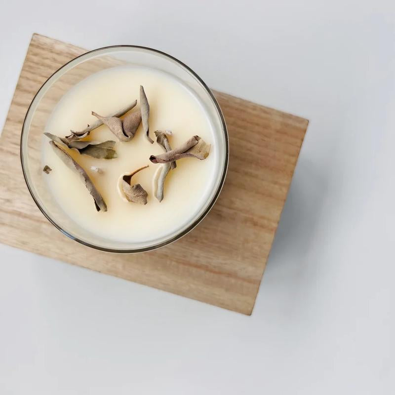 Sage Candles - Decorative with Organic Sage and Scent for Home Decoration