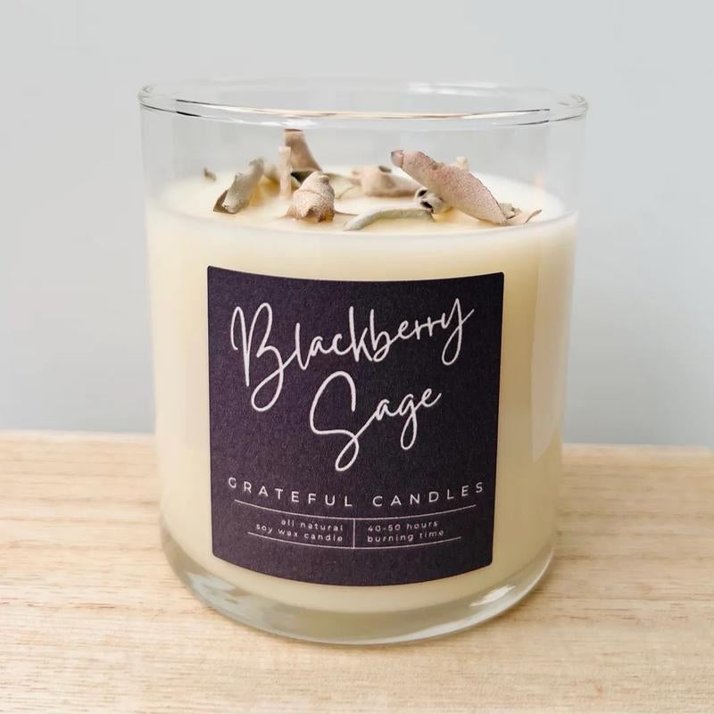 Sage Candles - Decorative with Organic Sage and Scent for Home Decoration