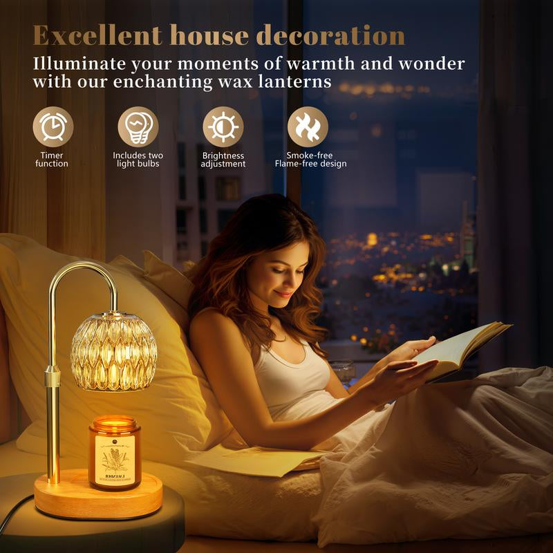 Warmembrace Candle Warmer Lamp, with Free Scented Candle and 2 Bulbs, Height Adjustable with Timer, Unique Boutique Candle Warm Lamp for Home & Bedroom Decor, Ideal Gift for Birthday/Mother'S Day, Halloween Gifts, Christmas Gifts,Anniversary Gift