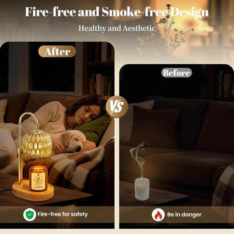 Warmembrace Candle Warmer Lamp, with Free Scented Candle and 2 Bulbs, Height Adjustable with Timer, Unique Boutique Candle Warm Lamp for Home & Bedroom Decor, Ideal Gift for Birthday/Mother'S Day, Halloween Gifts, Christmas Gifts,Anniversary Gift