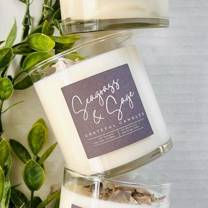 Sage Candles - Decorative with Organic Sage and Scent for Home Decoration