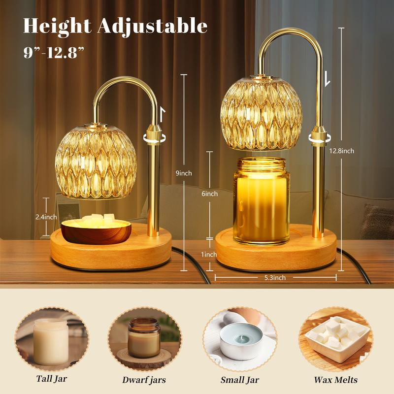 Warmembrace Candle Warmer Lamp, with Free Scented Candle and 2 Bulbs, Height Adjustable with Timer, Unique Boutique Candle Warm Lamp for Home & Bedroom Decor, Ideal Gift for Birthday/Mother'S Day, Halloween Gifts, Christmas Gifts,Anniversary Gift