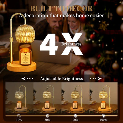 Warmembrace Candle Warmer Lamp, with Free Scented Candle and 2 Bulbs, Height Adjustable with Timer, Unique Boutique Candle Warm Lamp for Home & Bedroom Decor, Ideal Gift for Birthday/Mother'S Day, Halloween Gifts, Christmas Gifts，Anniversary Gift