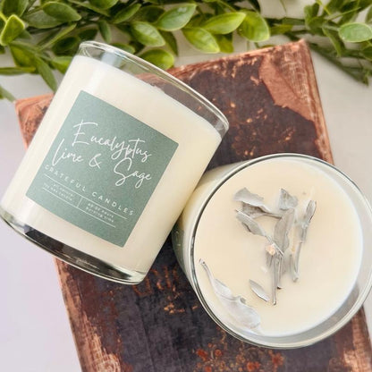 Sage Candles - Decorative with Organic Sage and Scent for Home Decoration